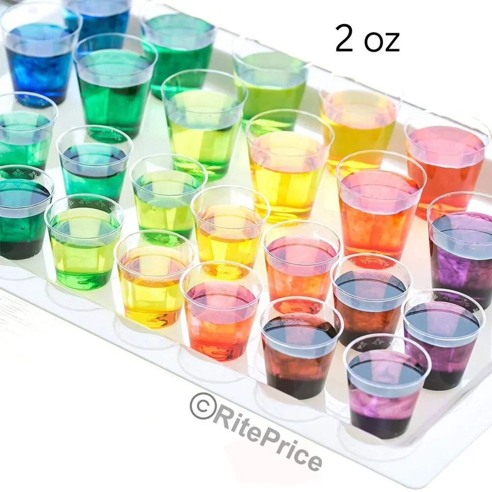 48 PCS Clear Shot Glasses 2oz Plastic Disposable Cups Wine Party Catering Bar